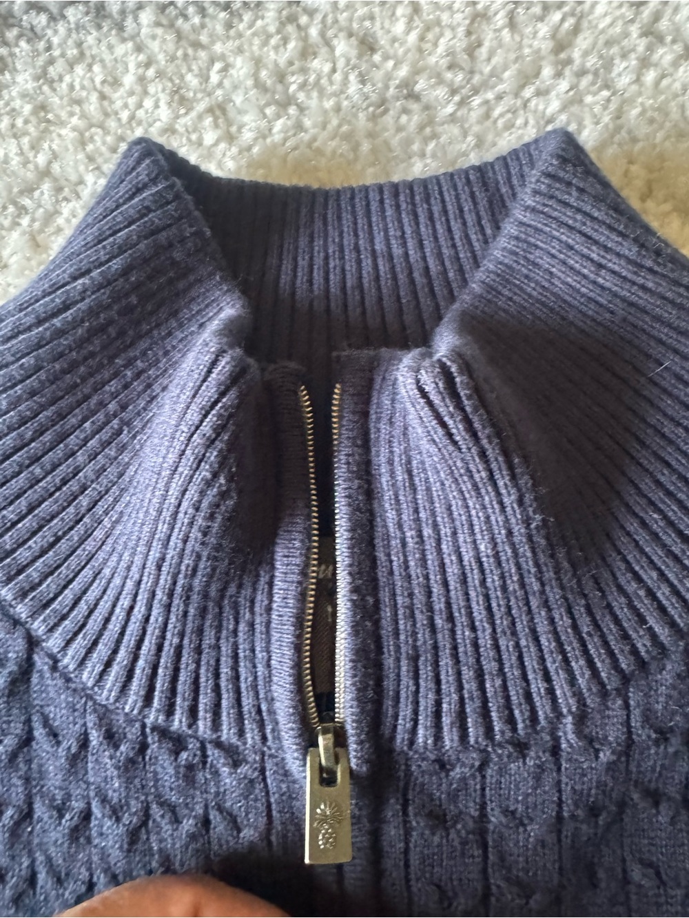 Tommy Bahama Navy Knit Midi Dress with Half-Zip Collar - Picture 10 of 14
